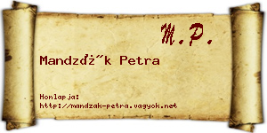 Mandzák Petra névjegykártya