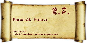 Mandzák Petra névjegykártya