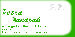 petra mandzak business card